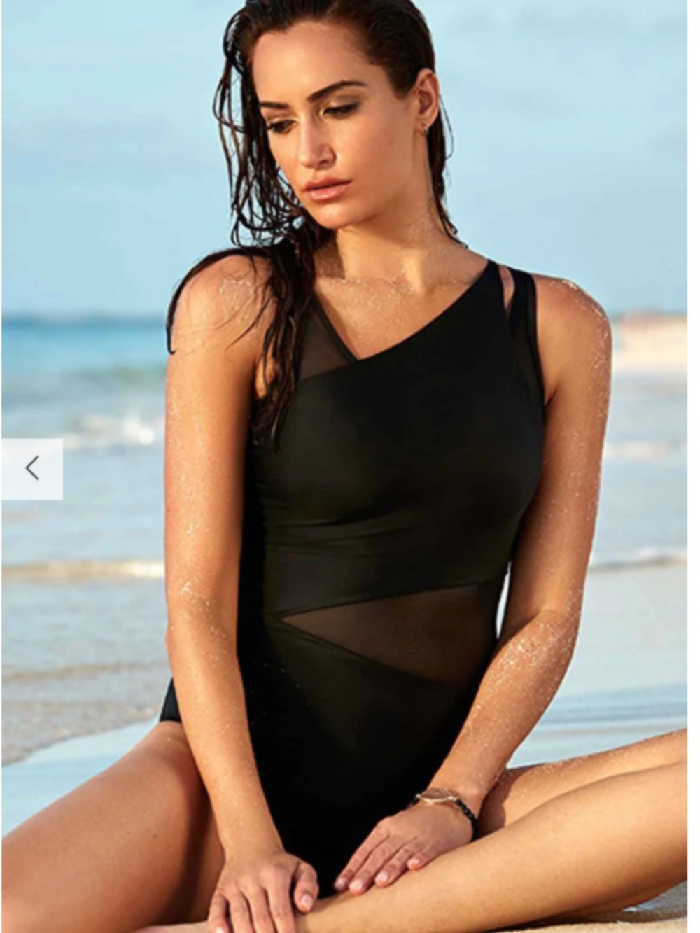 Miraclesuit Network Azura One Piece Swimsuit Black Mesh Size 12 New No Tags